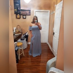 Plus-size Azazie Dusty Blue Sue Bridesmaid Dress